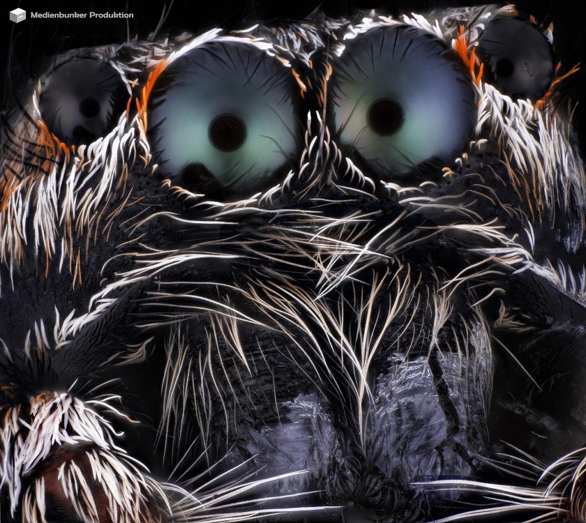 Rindenspringspinne (Marpissa muscosa)